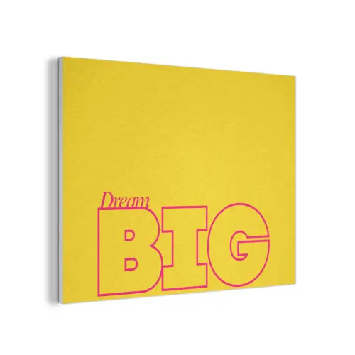 Dream big - Geel - Grafisch PET vilt klein -3d