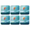 Kitesurfer - Oranje - Zee - Lucht onderzetter kurk middel -3d