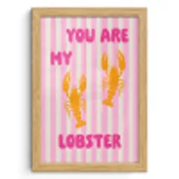 Lobster - Love - Valentijn fotolijst eiken zonder passe partout klein -3d