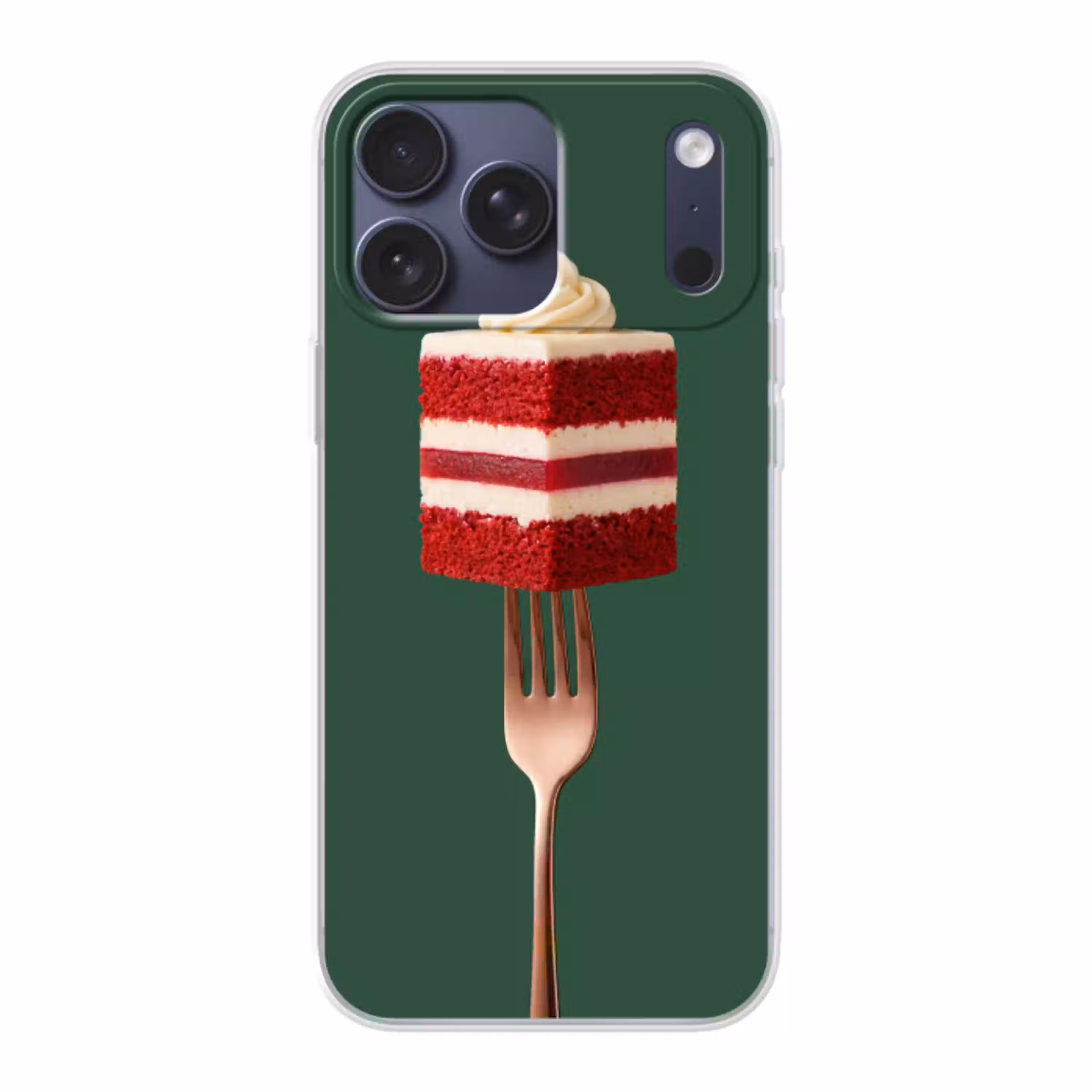 Cake - Vork - Rood Telefoonhoesje iPhone 17 Pro Max klein -3d