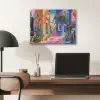 Geel - Blauw - Oranje - Huis PET vilt klein -sfeer5