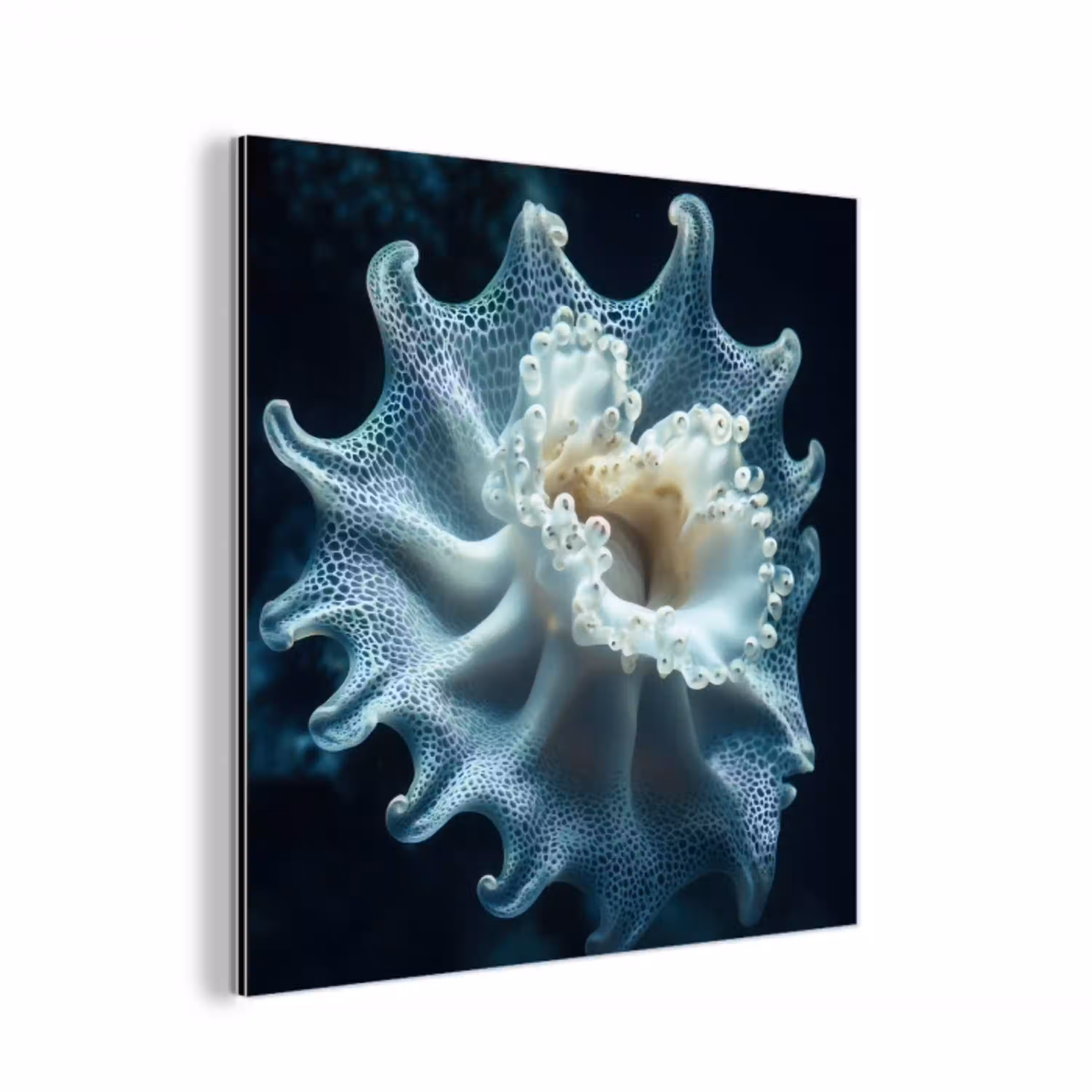 Zeewezen - Wit - Golven - Water aluminium wit klein -3d