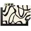 Abstract - Lijnen - Modern - Beige Inductie beschemer met haakjes klein -3d