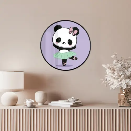 Panda - Paars - Sierlijk - Kawaii Fotolijst rond zonder passe partout klein -sfeer3
