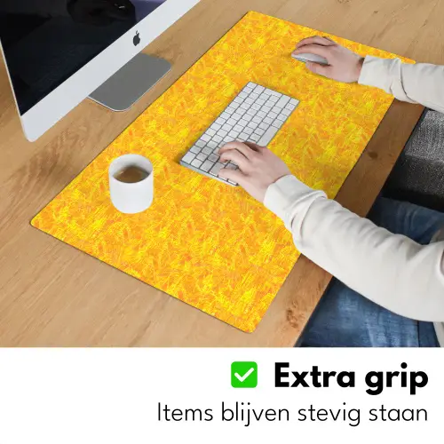 Verf - Texturen - Kwasten - geel Muismat XXL klein 681 -sfeer3