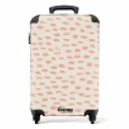 Zalmroze vlekken op crèmekleur NBS - Handbagage koffer - Volwassenen Unisex middel -productfoto_recht