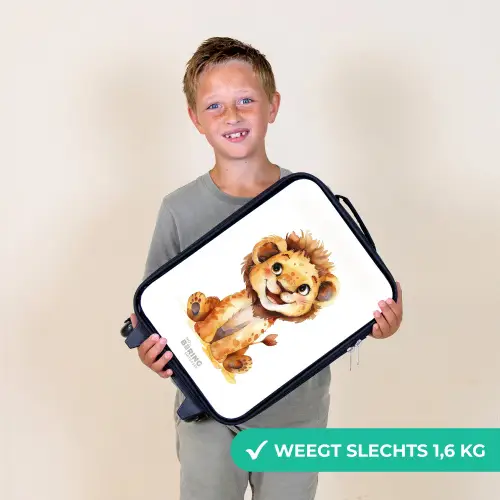 Baby leeuw Kinderkoffer - Zwart klein -sfeer4_NL