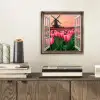 Doorkijk - Tulpen - Bloemen - Molen - Raam aluminium wit klein -sfeer1