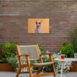 Zonnebril - Kat - Sjaal - Bloemen Tuinposter op houten frame 2 cm dik klein -sfeer3