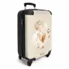Jongen met een voetbal in beige kleuren NBS - Handbagage koffer - Volwassenen Unisex middel -productfoto_3d