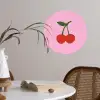 Kersen - Roze - Illustratie Wandcirkel behangsticker klein -sfeer3