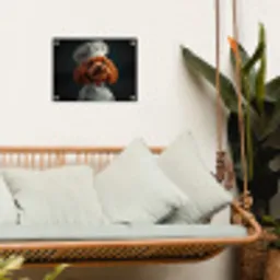 Bruin - Kok - Hondje tuinposter los doek klein -sfeer7