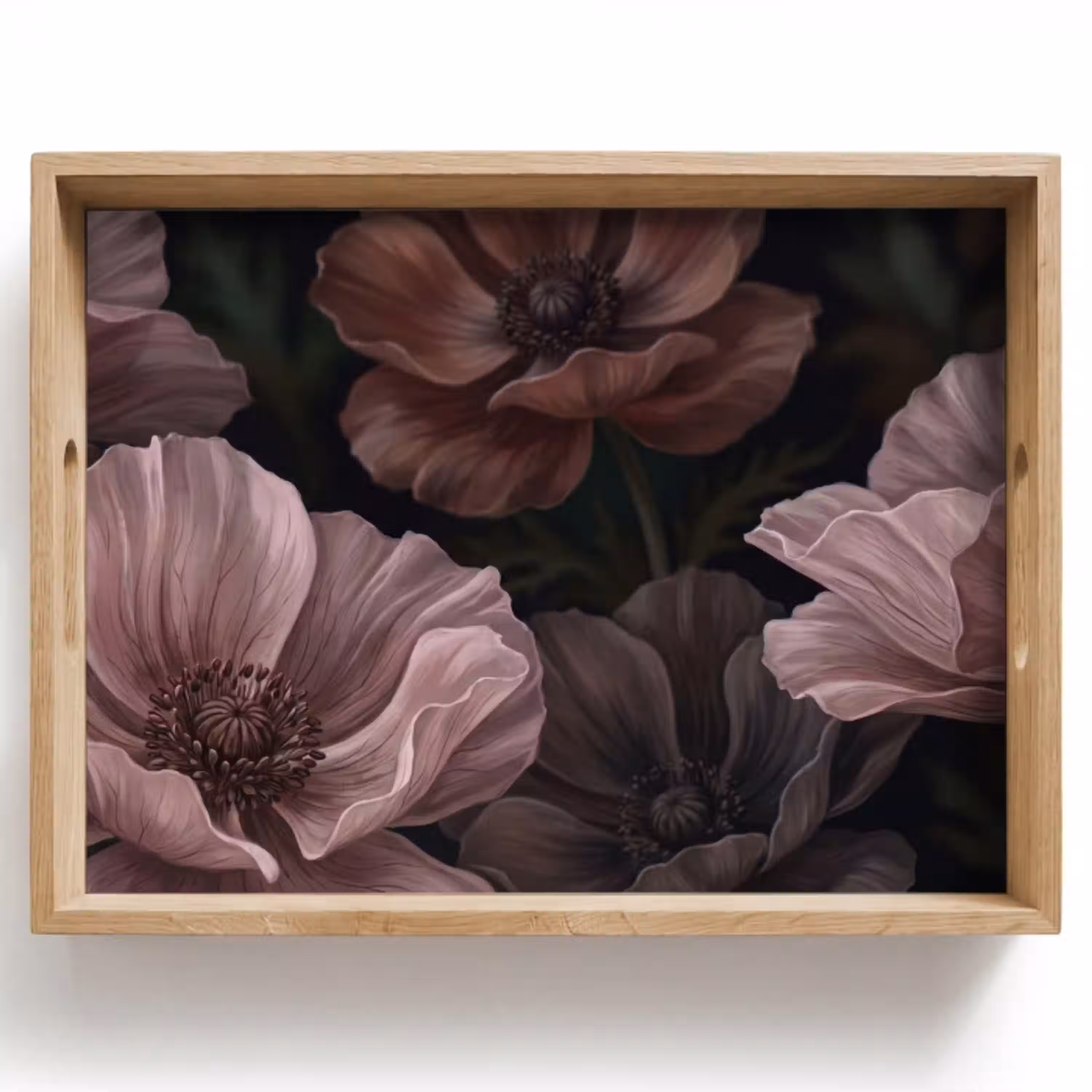 Bloemen - Natuur - Roze - Donker - Modern Dienblad Rechthoek middel -z3d_shopping