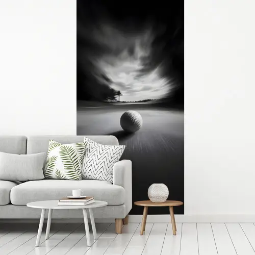 Golfbal - Wazig - Zwart fotobehang vinyl groot -woonkamer