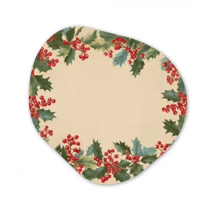 Hulstrand - Bessen - Beige Wandcirkel Organisch Forex 3mm klein -3d