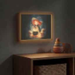 Tovenares - Meisje - Boeken - Toveren Light Box met batterij (Wandlamp kind) middel -sfeer5_kind