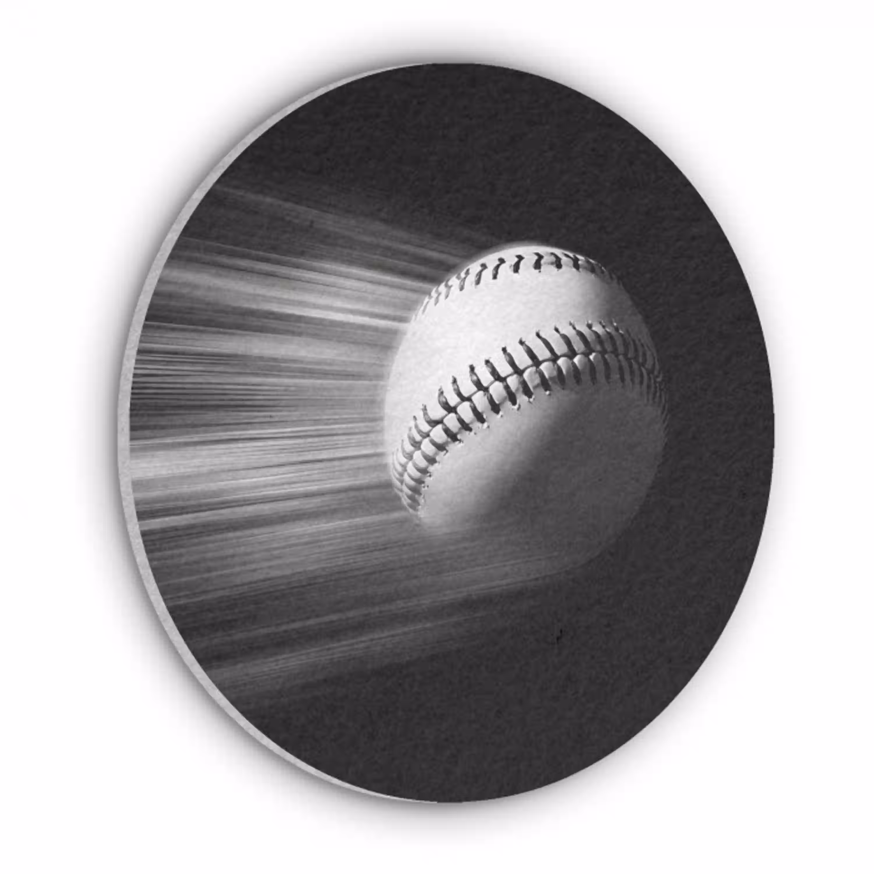 Honkbal - Wit - Vliegt Akoestische PET Vilt - Rond klein -3d
