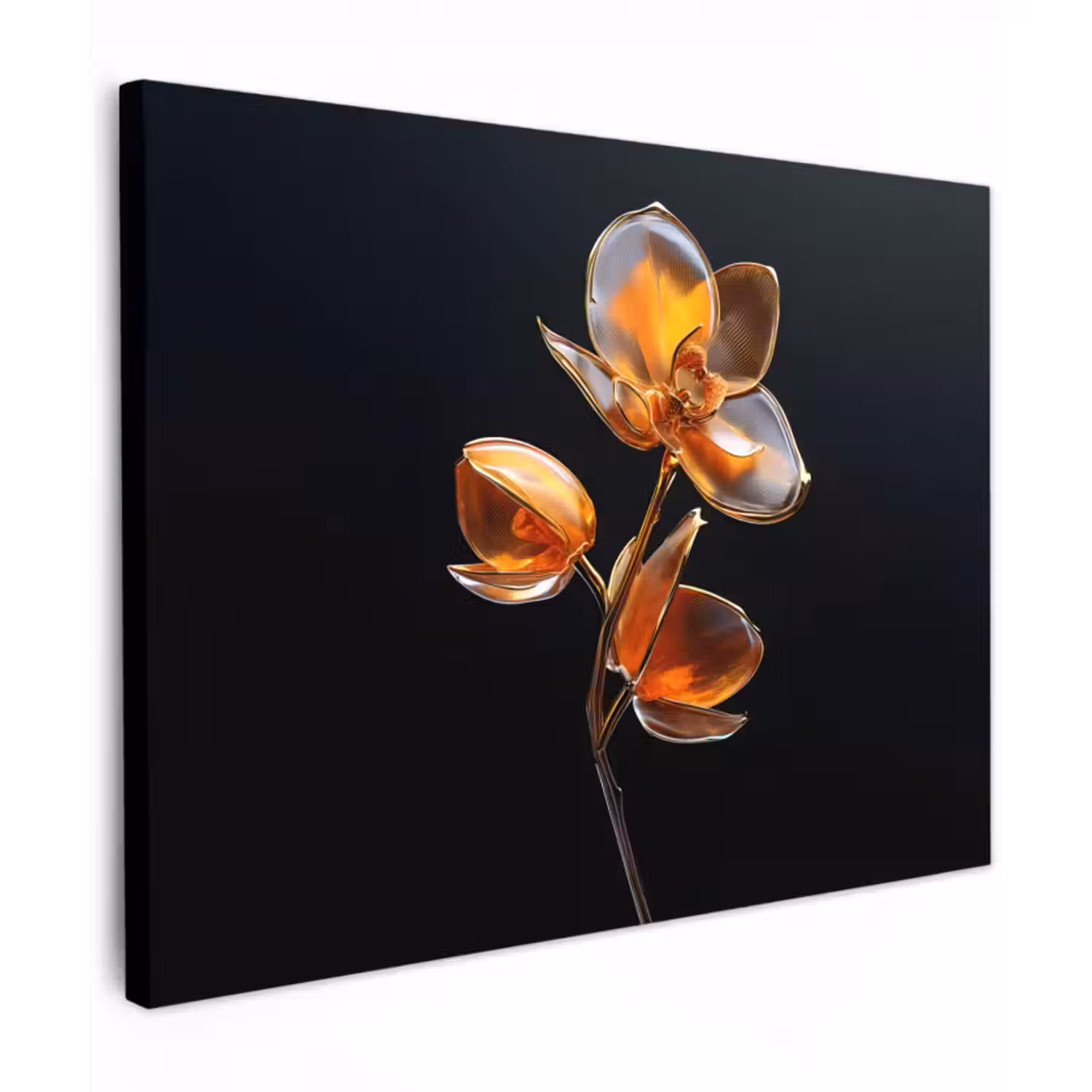 Leinwandbild - Blume - Orchidee - Orange