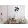 Aap - Spaghetti - Zonnebril - Zwart wit - Cool - Dier Wandcirkel aluminium klein -woonkamer