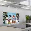 Vrolijk -  Sneeuw - Kleurrijk keuken achterwand spatscherm klein -3d_schuin