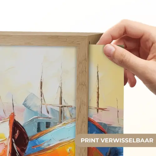 Boten - Kunst - Kleuren - Schilderij Light Box met batterij (Wandlamp) middel -USP_websiteprintNL