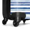Strepen patroon blauw NBS - Handbagage koffer - Kinderen Unisex middel -wiel