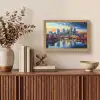 Zonsondergang Frankfurt - Stad - Skyline - Water Light Box met kabel (Tafellamp) klein -sfeer2
