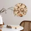 Kastanje Champignons - Beige Wandcirkel kunststof plaat 5mm dik klein -sfeer4