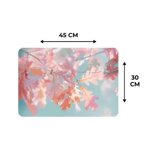 Eikenbladeren - Takken - Roze Placemat vinyl groot -specs