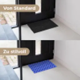 Patroon - Blauw Deurmat klein -voor-na_DE