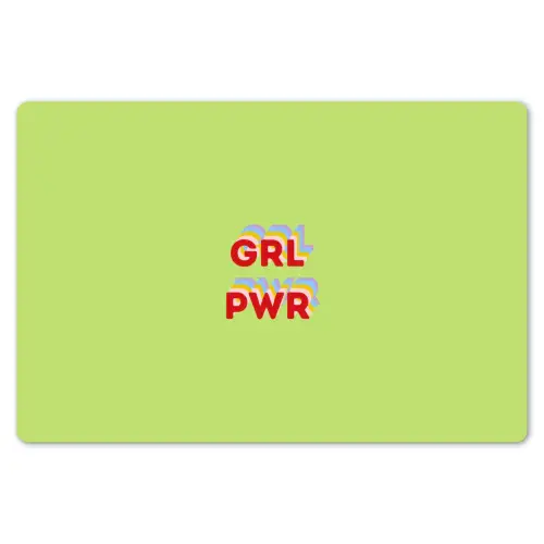 Grl pwr - Groen - Rood - 3D Placemat vinyl groot -zzsfeer1_Kitchenyeah-website