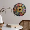Explosie - Goud - Kleurrijk - Abstract Wandcirkel behangsticker klein -sfeer3