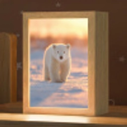 Ijsbeer - Sneeuw - Zonsopgang Light Box met kabel klein -zzz_3d_website