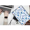 Vlinder - Bloemen - Blauw laptophoes neopreen klein 279 -bureau