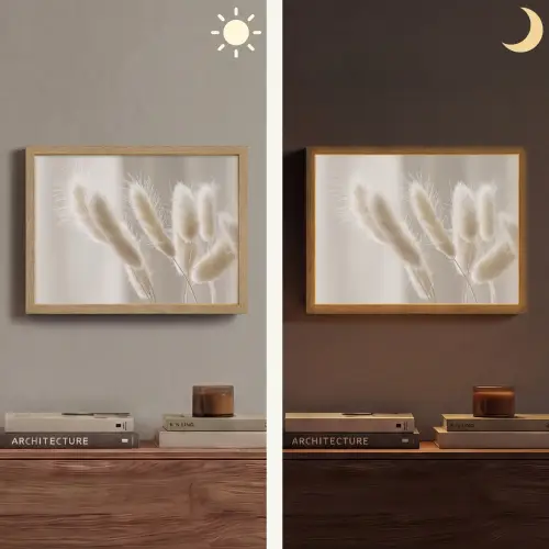 Pampasgras - Pluim - Wit Light Box met batterij (Wandlamp) middel -sfeer3