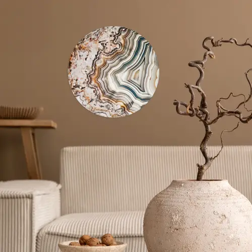 Edelsteen - Marmer - Natuur - Abstract Wandcirkel behangsticker klein -sfeer1