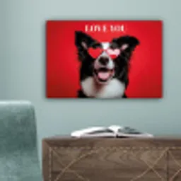 Hond - Hartjesbril - Loveyou - Rood canvas 2cm klein -sfeer4