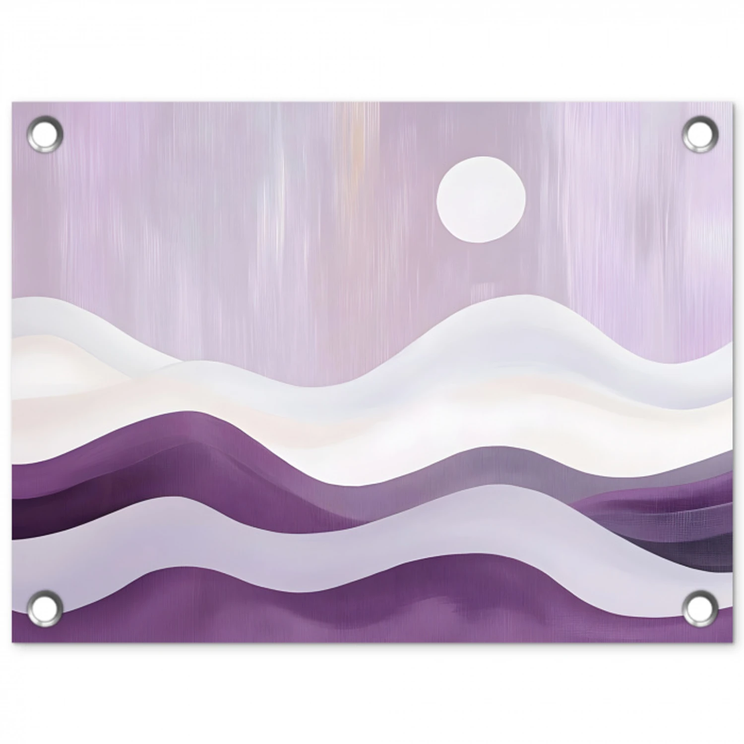 Golven - Heuvels - Abstract - Paars tuinposter los doek klein -3d