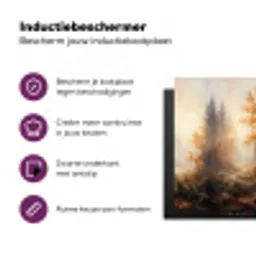 Bospad - Herfstbladeren - Natuur - Schilderachtig - Oranje Inductie beschermer vinyl 3mm middel -zzzzzzz-cc-usp
