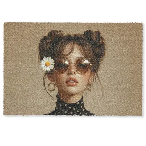 Vrouw - Beige - Bloem - Modern - Portret Deurmat klein -zkaufland3d