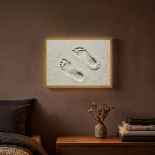 Voeten - Zand - Zee Light Box met batterij (Wandlamp) middel -sfeer4