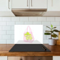 Netzakje - Roze - Illustratie - Limoenen keuken achterwand spatscherm klein -sfeer2