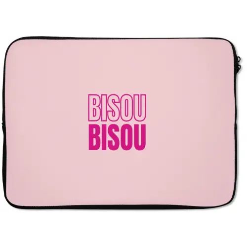 Bisou - Roze - Minimalistisch laptophoes neopreen klein -zkaufland3dotto