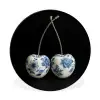 Kersen - Delfts blauw - Fruit Wandcirkel aluminium klein -3d