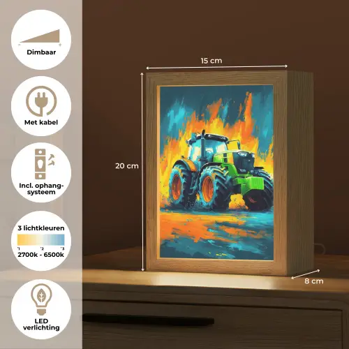 Abstract - Tractor - Groen Light Box met kabel klein -USP_NL