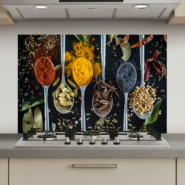 Kruiden - Lepel - Specerijen - Zwart - Keuken keuken achterwand spatscherm klein -3d_website