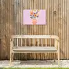 Vaas - Gestreept - Bloemen - Oranje Tuinposter op houten frame 2 cm dik klein -sfeer4