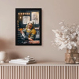 Melkmeisje - Barista - Koffie - Vintage - Kunst - Abstract - Schilderij - Oude meesters fotolijst zwart zonder passe partout klein -sfeer5
