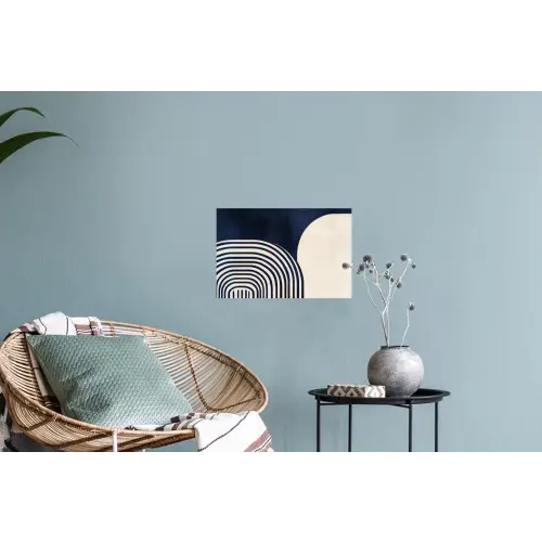Donkerblauw - Abstract - Lijnen Muursticker klein -plant