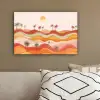 Abstract landschap - Palmbomen - Kleurrijk canvas 2cm klein -sfeer3